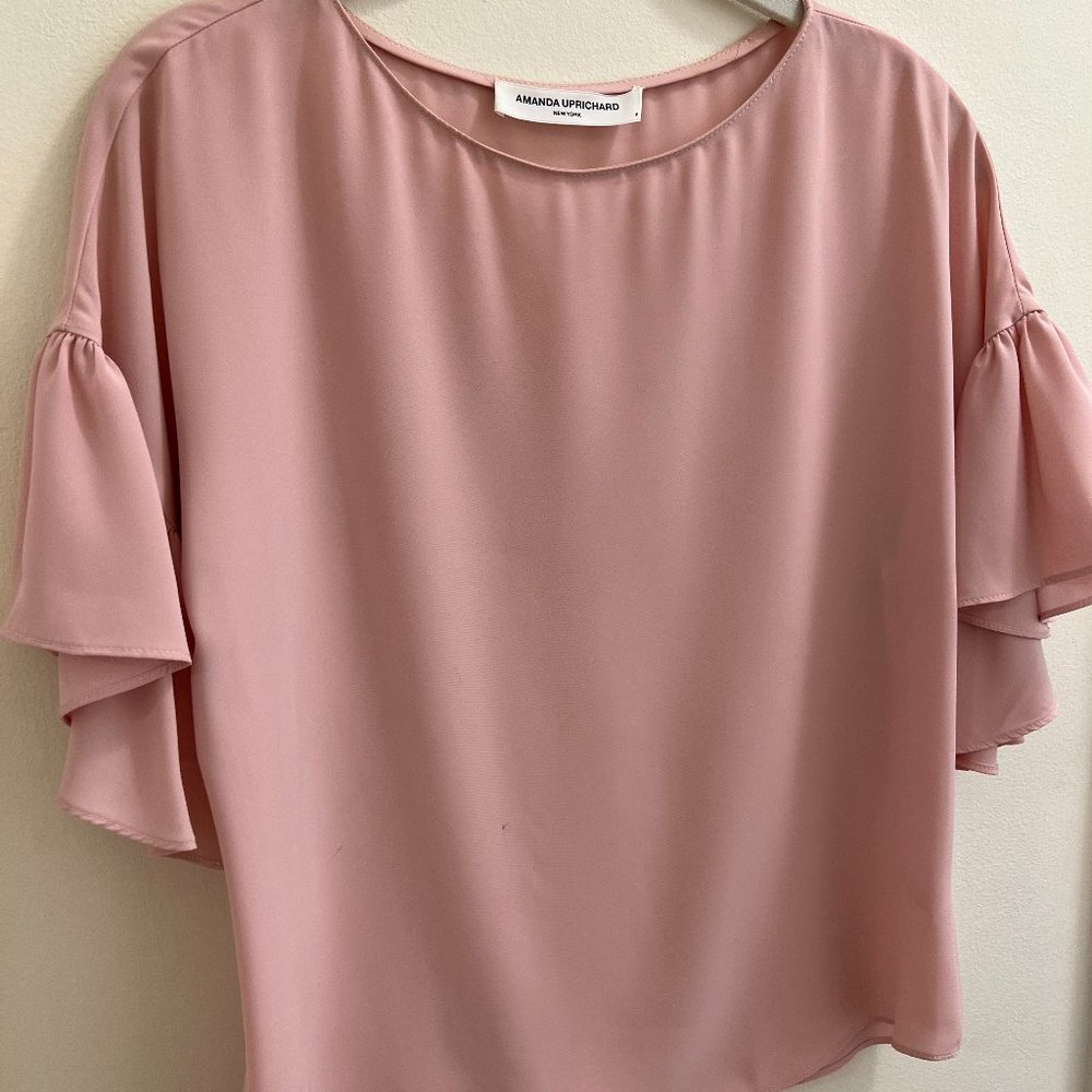 Amanda Uprichard Size P Blush Silk Top